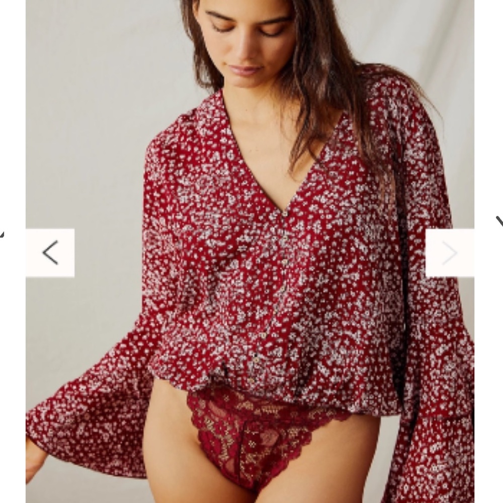 Free People Ditsy Floral Bodysuit SOLD OUT ONLINE - Picture 2 of 4